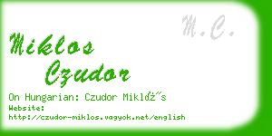 miklos czudor business card